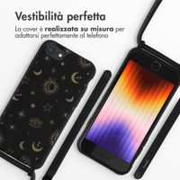 imoshion Coque design en silicone avec cordon Apple iPhone SE (2022 / 2020) / 8 / 7 - Sky Black