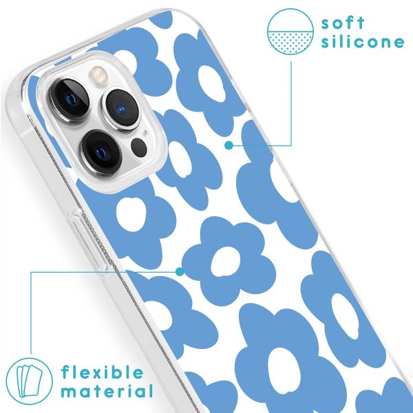 imoshion Coque Design iPhone 13 Pro - Retro Blue Flowers