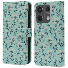 imoshion Étui de télephone portefeuille Design Xiaomi Redmi Note 13 Pro (5G) / Poco X6 - Blue Flowers