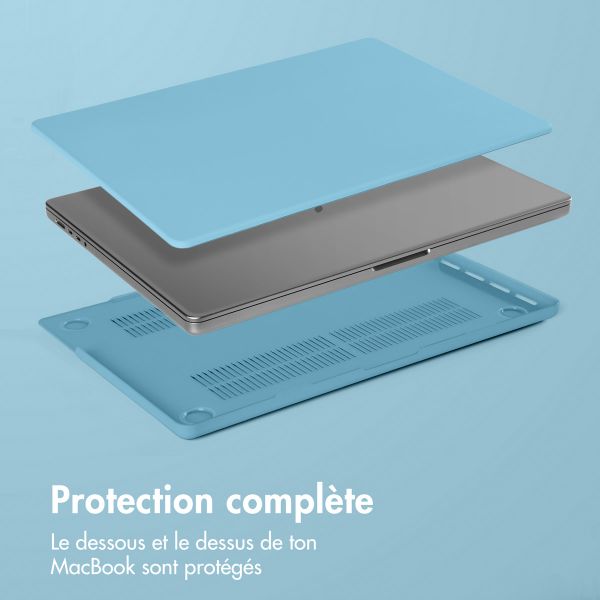 imoshion Coque rigide pour MacBook Pro 16 pouces (2021) / Pro 16 pouces (2023) M3 chip - A2485 / A2780 / A2991 / A3186 / A3403 - Soft Blue