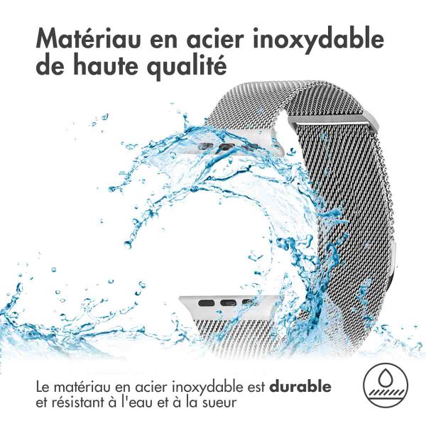 imoshion Bracelet magnétique milanais Apple Watch Series 1 - 9 / SE (38/40/41 mm) | Series 10 / 11 (42 mm) - Taille S - Argent