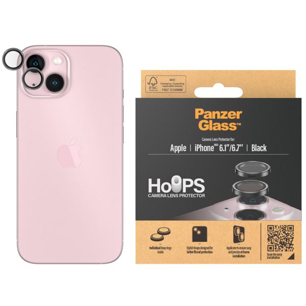 PanzerGlass Protection Caméra Hoops Optic Rings Apple iPhone 15 / 15 Plus