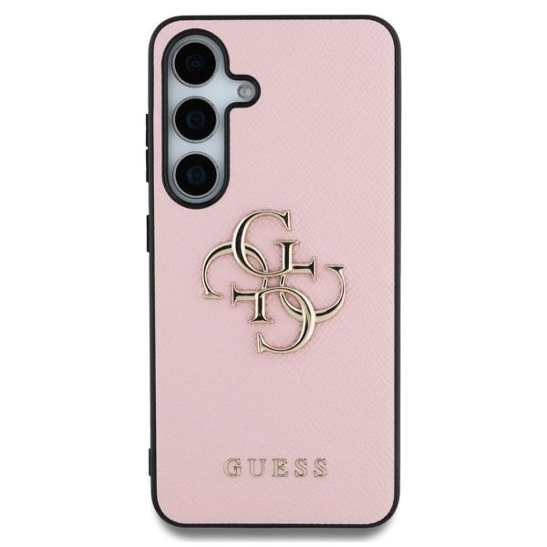 Guess Coque 4G Metal Logo Saffiano Samsung Galaxy S25 Plus - Rose