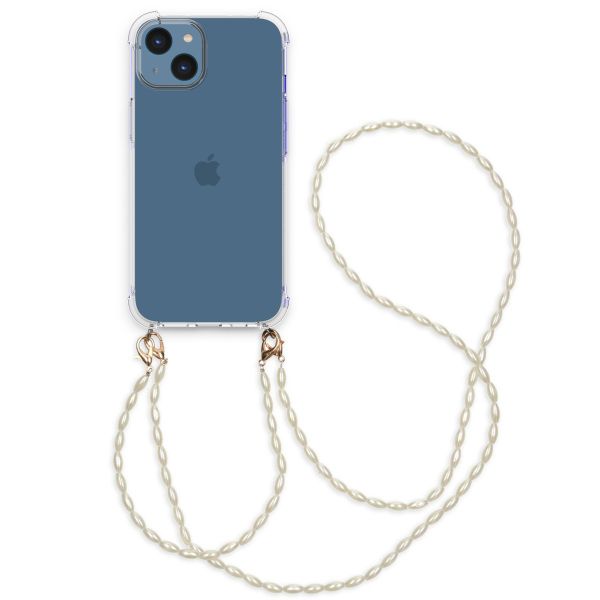 imoshion Coque avec dragonne + bracelet - Perles Apple iPhone 14 - Transparent