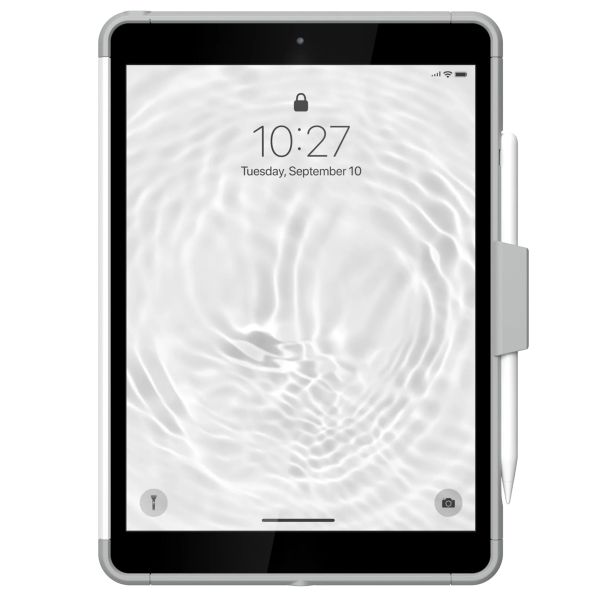 UAG Coque tablette Scout Healthcare avec strap Apple iPad 9 (2021) 10.2 pouces / iPad 8 (2020) 10.2 pouces / iPad 7 (2019) 10.2 pouces - Blanc / Gris