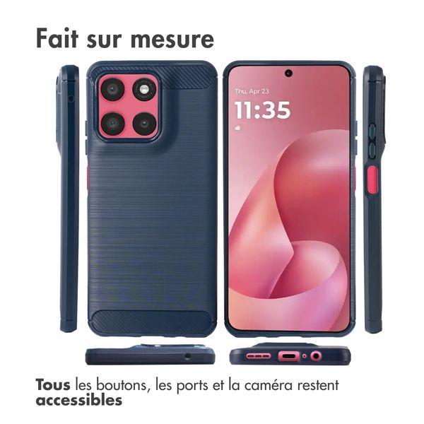 imoshion Coque Brushed Motorola Moto G57 Power - Bleu foncé