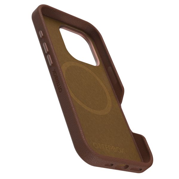 OtterBox Coque en cuir de cactus Symmetry MagSafe iPhone 16 pro - Rich Adobe Brown