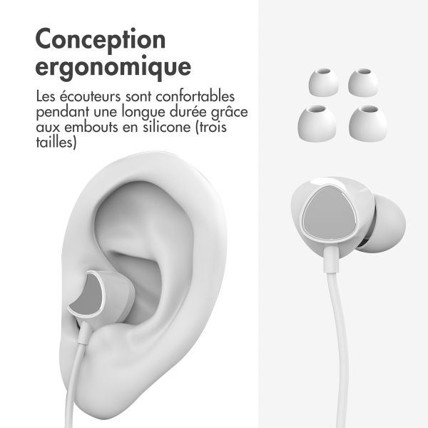 imoshion ﻿Ecouteurs Intra-auriculaires - Ecouteurs filaires - Connexion AUX / prise jack 3,5 mm - Blanc