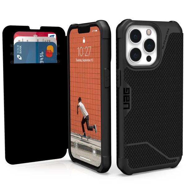 UAG Etui de téléphone portefeuille Metropolis iPhone 13 - Kevlar Black