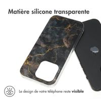 imoshion Coque Design Apple iPhone 15 Pro - Black Marble Transparent