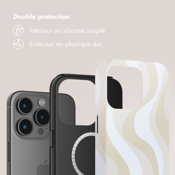 Selencia Coque arrière Vivid avec MagSafe Apple iPhone 15 Pro - Desert Waves Beige