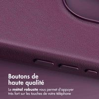Accezz Coque arrière en cuir avec MagSafe Apple iPhone 16 Pro Max - Heath Purple