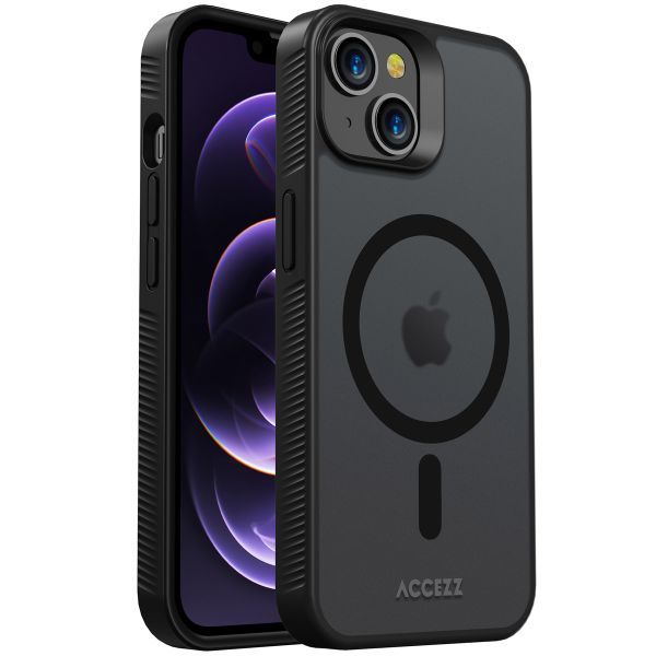 Accezz Coque Givrée Robuste avec MagSafe iPhone 14 - Noir