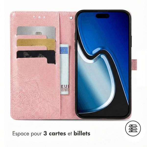 imoshion Etui de télephone Mandala Apple iPhone 15 - Rose Doré