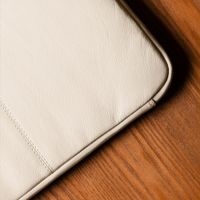 Accezz Pochette ordinateur Leather avec fermeture éclair 15-16 pouces - Beige