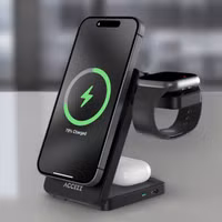 Accezz Chargeur sans fil pliable 3-in-1 MagSafe - 20W - Noir