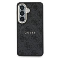 Guess Coque arrière en cuir 4G avec MagSafe Samsung Galaxy S26 - Gold Edge - Black