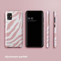 Selencia Coque arrière Vivid Tough Samsung Galaxy A51 - Colorful Zebra Old Pink