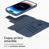 Accezz Étui de télephone portefeuille en cuir 2-en-1 avec MagSafe Apple iPhone 14 Pro - Nightfall Blue