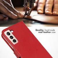 Selencia Étui de téléphone portefeuille en cuir véritable Samsung Galaxy S22 Plus - Rouge