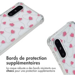 imoshion Coque Design avec cordon Samsung Galaxy A36 - Dusty Rose Connected Hearts