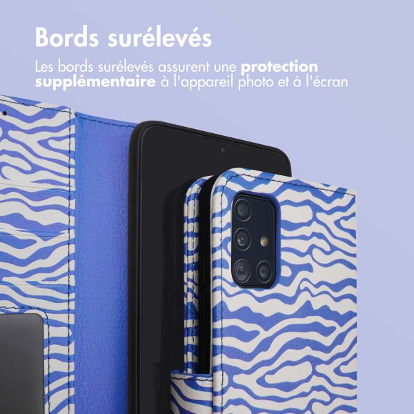 imoshion ﻿Étui de téléphone portefeuille Design Samsung Galaxy A51 - White Blue Stripes