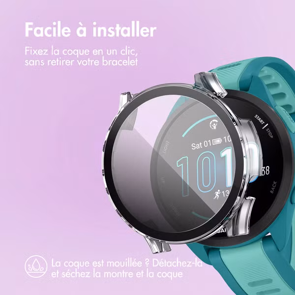 imoshion Coque rigide à couverture complète Garmin Forerunner 165 / 165 Music - Transparent