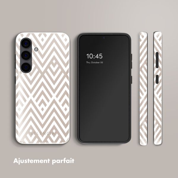 Selencia Coque arrière Vivid Tough Samsung Galaxy S24 - Beige Zigzag