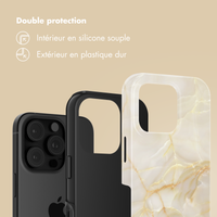 Selencia Coque arrière Vivid Apple iPhone 16 Pro - Golden Beige Marble