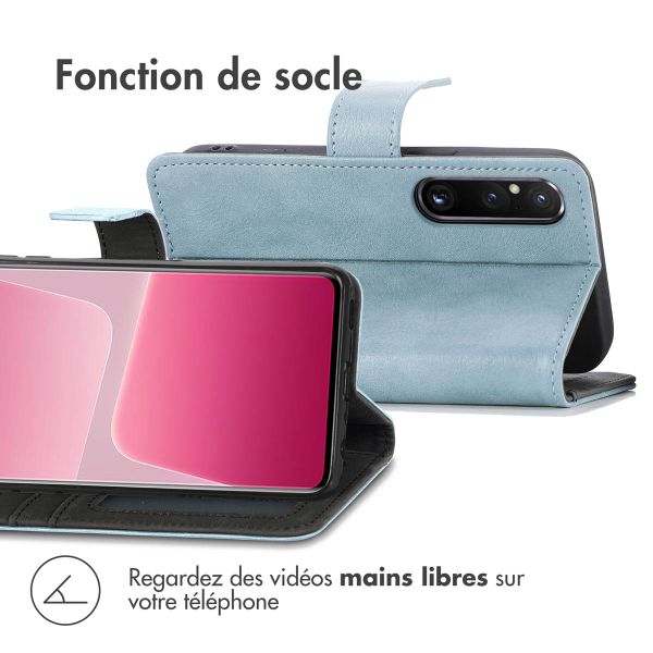 imoshion Étui de téléphone portefeuille Luxe Sony Xperia 1 V - Bleu clair