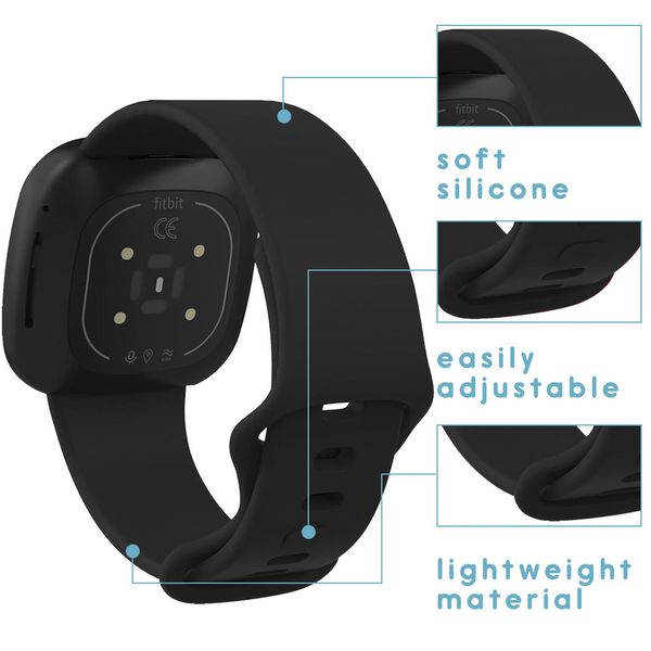 imoshion Bracelet silicone Fitbit Versa 4/ 3 / Sense (2) - Noir