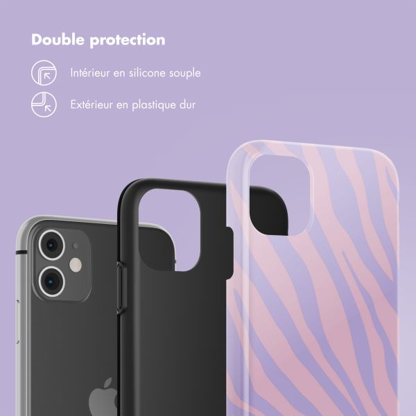 Selencia Coque arrière Vivid Tough iPhone 11 - Zebra Light Pink Lilac