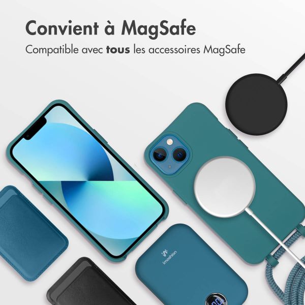 imoshion Coque arrière Color avec cordon amovible et MagSafe Apple iPhone 13 - Vert foncé