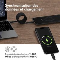 imoshion Câble tressé magnétique - USB-C vers USB-C - 1 mètre - Noir