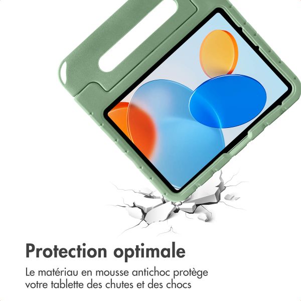 imoshion Coque kidsproof avec poupées amovibles Apple iPad 11 (2025) 11 pouces A16 / iPad 10 (2022) 10.9 pouces - Olive Green