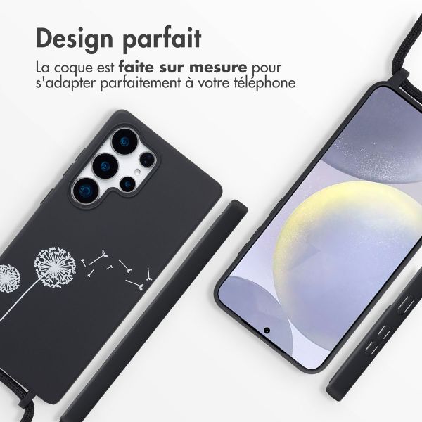 imoshion Coque design en silicone avec cordon Samsung Galaxy S25 Ultra - Dandelion Black