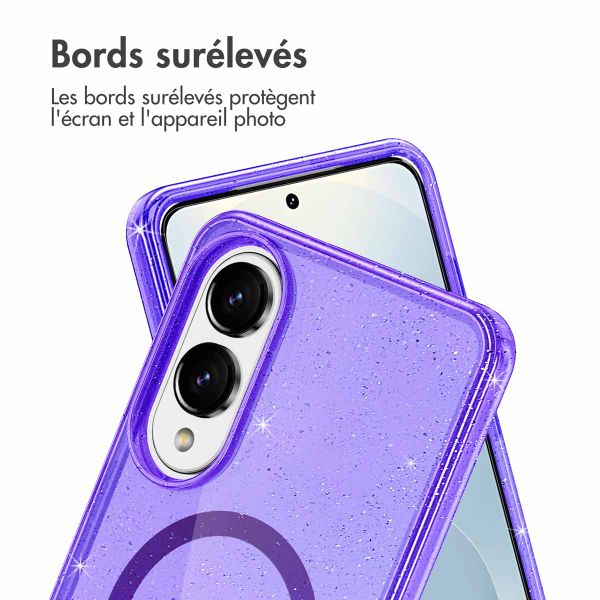 imoshion Coque Pailletée avec MagSafe Samsung Galaxy S25 Edge - Violet