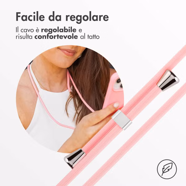 imoshion Coque en silicone avec cordon Samsung Galaxy A22 (5G) - Rose