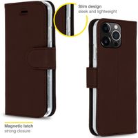 Accezz Étui de téléphone portefeuille Wallet Apple iPhone 13 Pro - Brun foncé