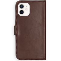 Selencia Étui portefeuille en cuir véritable Apple iPhone 12 Mini - Marron