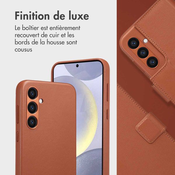 Accezz Étui de télephone portefeuille en cuir 2-en-1 avec MagSafe Samsung Galaxy S24 Plus - Sienna Brown