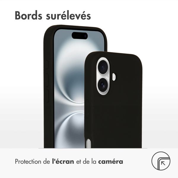 Accezz Coque Liquid Silicone avec MagSafe Apple iPhone 16 - Noir
