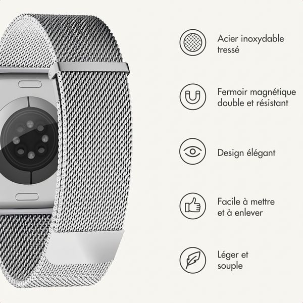 imoshion Bracelet magnétique milanais Apple Watch | 44/45/46/49 mm - Argent