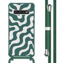 imoshion Coque design en silicone avec cordon Samsung Galaxy S10 - Petrol Green Groovy