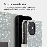 imoshion Étui de télephone portefeuille Design Apple iPhone 11 - Smoke Green Flowers