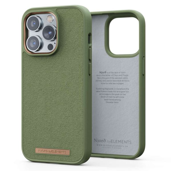 Njorð Collections Coque daim Comfort+ iPhone 14 Pro - Olive