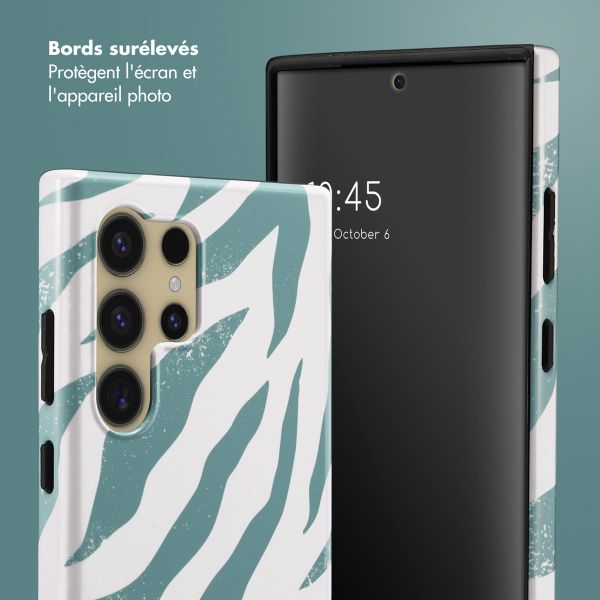 Selencia Coque arrière Vivid Samsung Galaxy S24 Ultra - Colorful Zebra Pine Blue