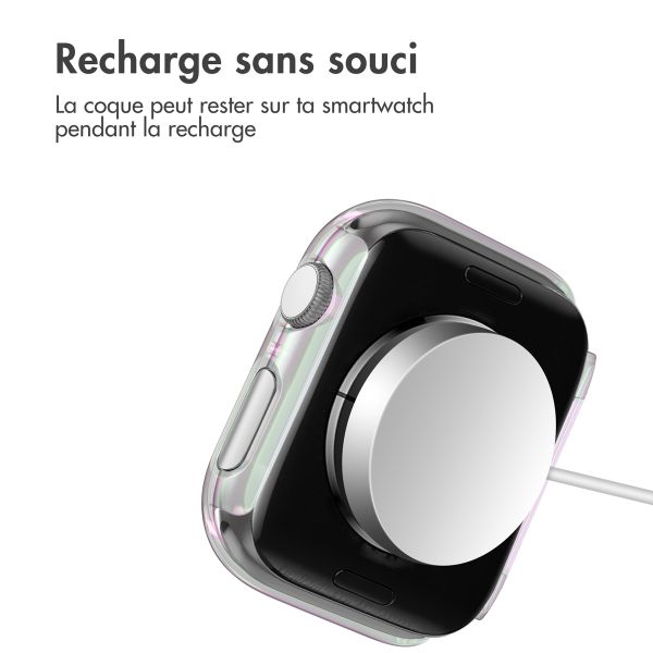 imoshion Coque rigide brillante à couverture complète pour Apple Watch Series 7 / 8 / 9 - 45 mm - Pearlescent