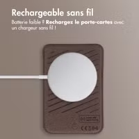 Accezz Porte-cartes en cuir magnétique - Compatible avec Apple Find My - Coffee Brown