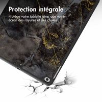 imoshion Coque tablette Design Trifold Apple iPad 6 (2018) 9.7 pouces / iPad 5 (2017) 9.7 pouces / Air 2 (2014)/Air 1 (2013) - Black Marble